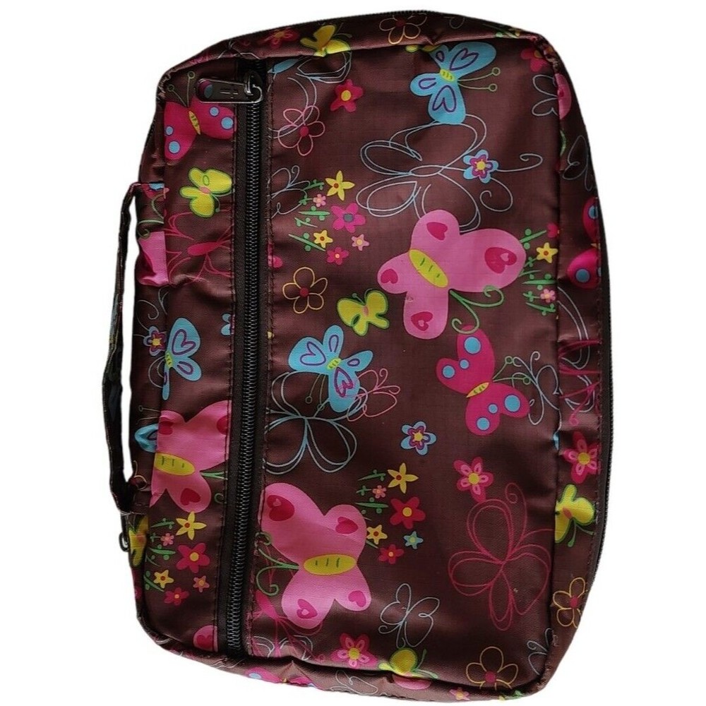 Soft Tablet Planner bag  Flowers Butterflies  Blue Pink Yellow Brown   EUC